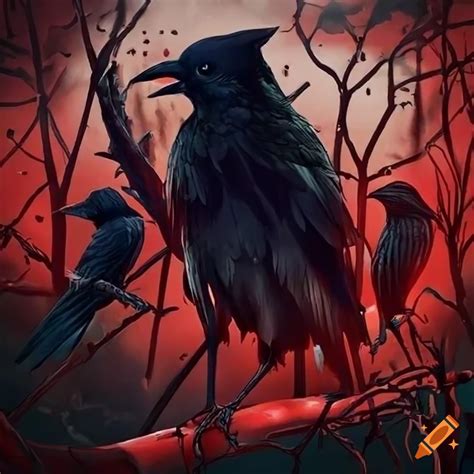 Illustration Of Bloodhunter With Crows On Craiyon