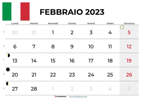 Calendario Febbraio 2023 Da Stampare