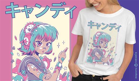 Descarga Vector De Lindo Dise O De Camiseta De Ni A Japonesa De Anime