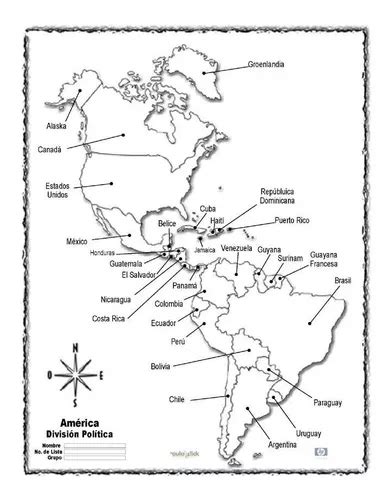 Mapa Continente Americano Divisi N Pol Tica Con Nombres Meses Sin Inter S