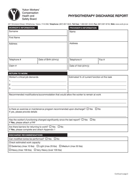 Fillable Online Physiotherapy Discharge Report Fax Email Print Pdffiller