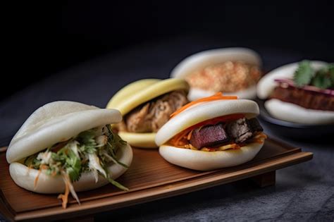 Premium AI Image | A variety of bao buns with different fillings ...