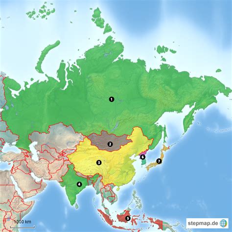 StepMap Asien Landkarte für Asien