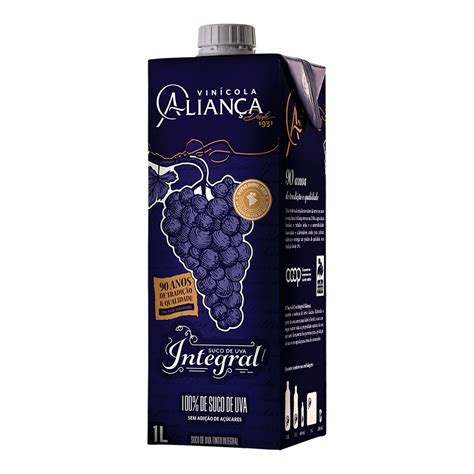 Suco de Uva Integral Tinto Cartonado 1L Aliança Drogaria