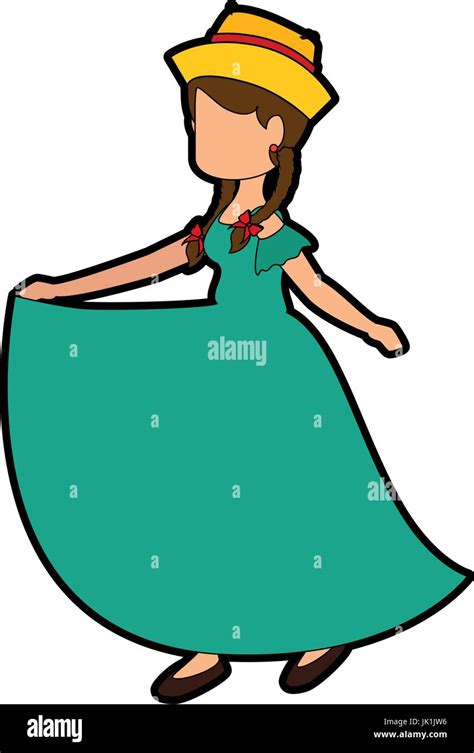 Portrait Of A Woman Wearing A Dress Stock Vector Images Alamy