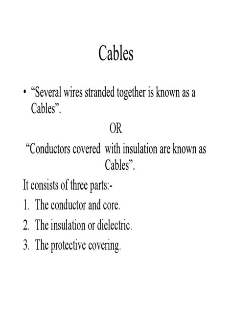 Wire Cables And Types Of Wiring Pdf Electrical Wiring Switch