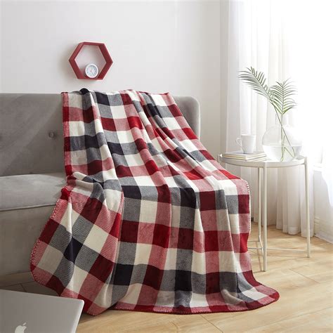 Mainstays Plush Throw Blanket, 50" x 60", Red Plaid - Walmart.com - Walmart.com