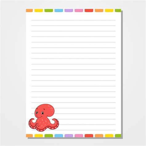 Plantilla De Hoja Para Cuaderno Bloc De Notas Diario Vector Premium