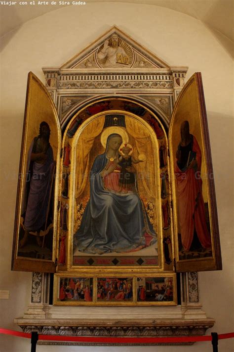 Tres Pinturas En Tabla De Fra Angelico En El Convento De San Marcos De