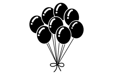 Balloons Bunch Clipart Black And White