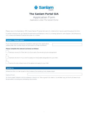 Fillable Online The Sanlam Portal Isa Application Form Fax Email Print