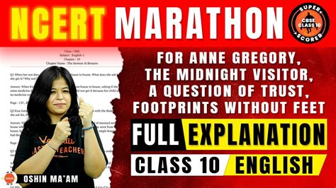 Ncert Marathon For Anne Gregory The Midnight Visitor A Question Of