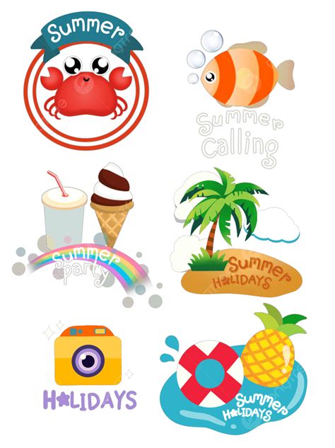 Summer Vacation Clipart Png Images 16 Color Summer Vacation Label Vector Graphics Color Summer