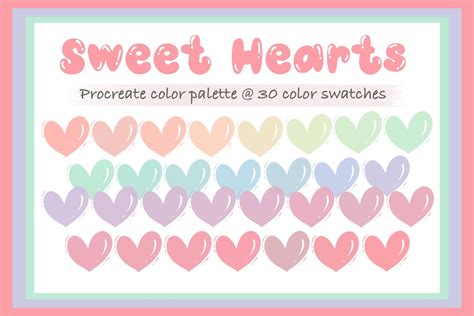 Procreate Color Palette Sweet Hearts Graphic By TANVARA DIGITAL ART