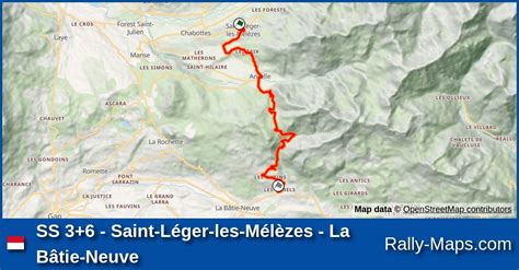 SS 3 6 Saint Léger les Mélèzes La Bâtie Neuve stage map Rallye