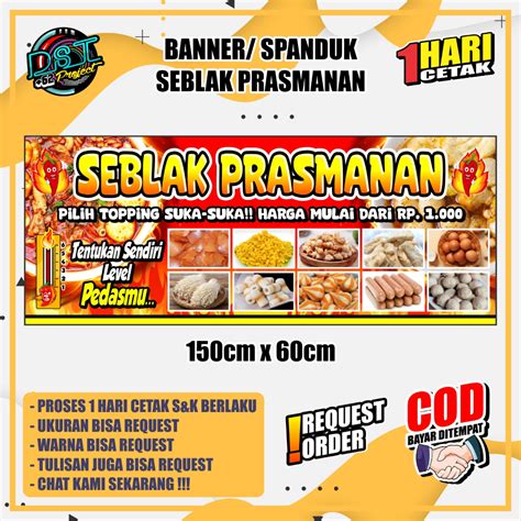 Jual BANNER SPANDUK SEBLAK PRASMANAN TEMA D UKURAN 150cm X 60cm