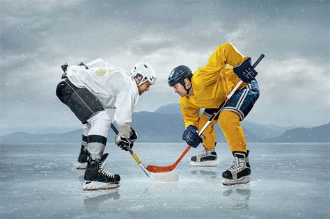 Fondos de Pantalla Hockey Varón Pista de hielo Dos Uniforme Casco