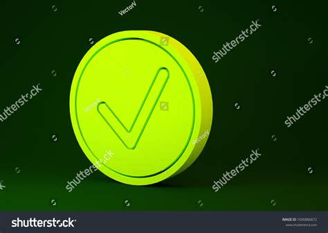 Yellow Check Mark Circle Icon Isolated Stock Illustration 1690886872