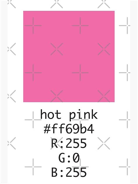 "Hot Pink Hex and RGB Code " Poster for Sale by Number3art | Redbubble