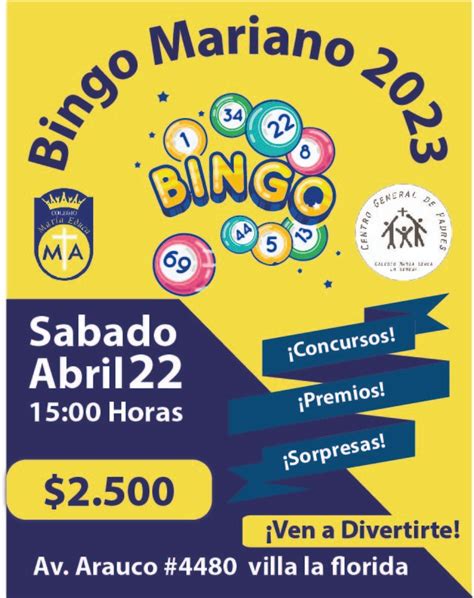 Bingo Mariano Colegio Mar A Educa La Serena