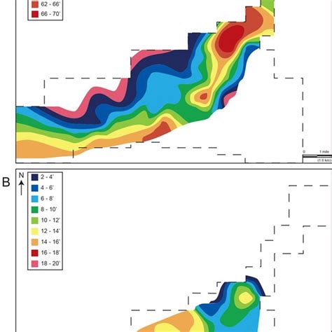 A Isopach Map Of Microbial Thrombolite Facies In Lccf B Isopach