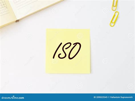 Iso Acronym Inscription Standard And Security Control Stock Image