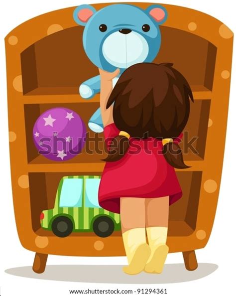 Girl Picking Up Toys Clipart