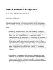 Micro Ch Hmwk Docx Week Homework Assignment Ba