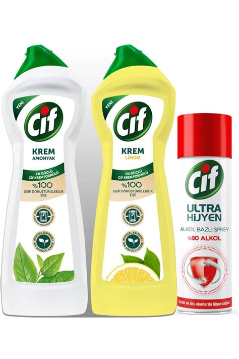 Cif Krem 750 ml Amonyaklı 750 ml Limonlu Sprey 200 ml Fiyatı