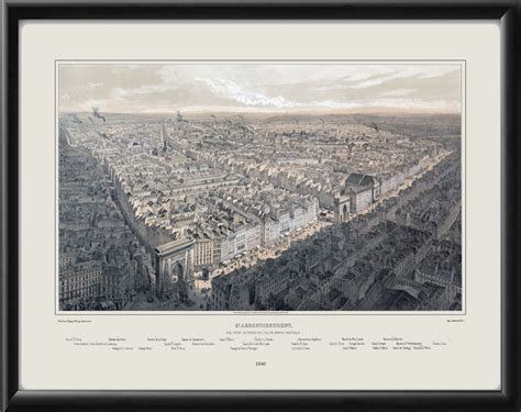 Paris France 1840 (4) Restored Map | Vintage City Maps