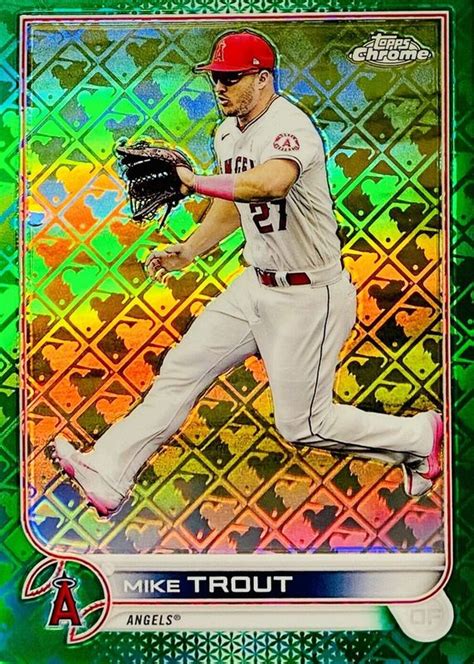 Mike Trout Topps Chrome Logofractor Edition Green Price Guide