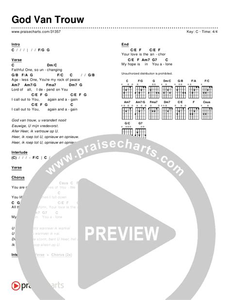 God Van Trouw Faithful One Chords Pdf Praisecharts