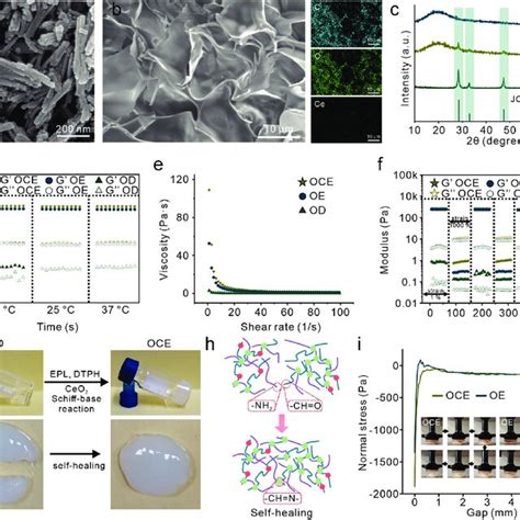 Characterization Of CeO 2 NR And OCE Hydrogel A SEM Images Of CeO 2