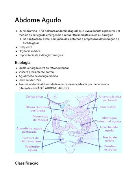 Abdome Agudo Resumo Sabiston Tratado De Cirurgia Abdome Agudo Dx