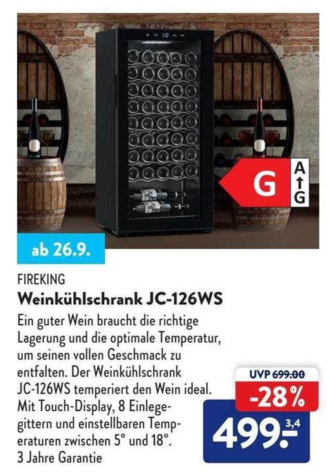 Fireking Weink Hlschrank Jc Ws Angebot Bei Aldi Nord