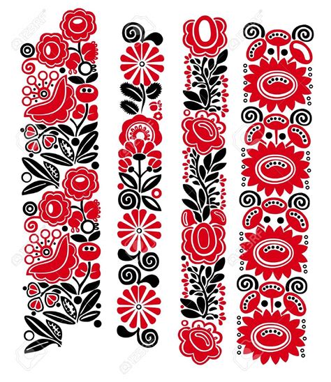 16449964 Traditional Hungarian Floral Patterns Stock Vector Folk Art