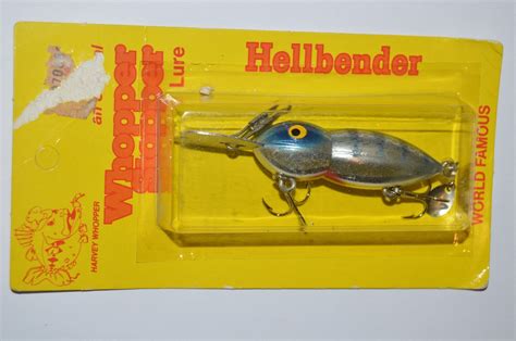 Old Harvey Whopper Stopper Hellbender Lure Crankbait Color Blue