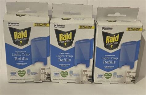 Raid Essentials Flying Insect Light Trap Refills Boxes Per Box Ebay