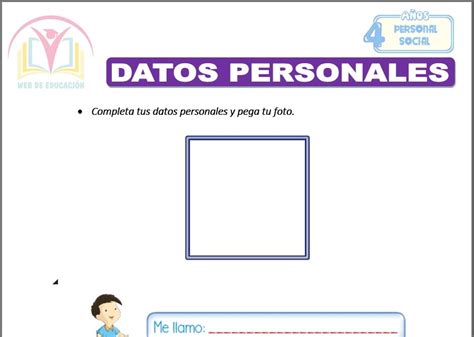 Datos personales Para Cuatro Años Web de Educación