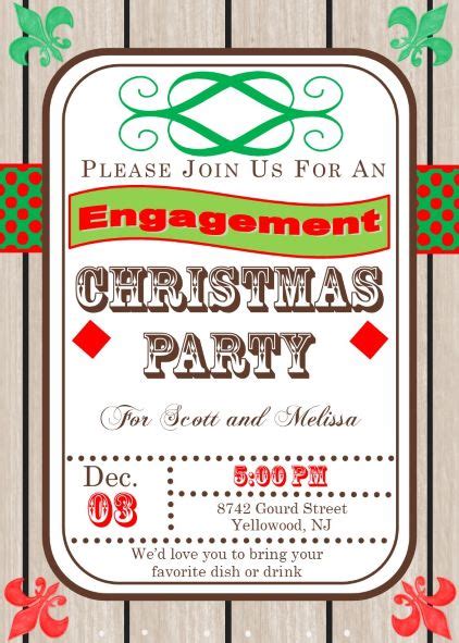 Christmas Holiday Engagement Party Invitations 2024