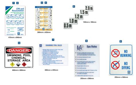 Pool Signs - Depth Markers 1.2m - Aquachem