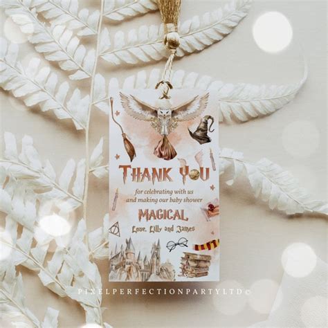 Editable Wizard Baby Shower Favor Tag A Magical Bundle Is On The Way