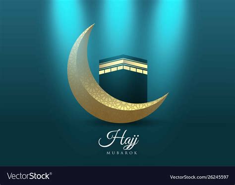 Islamic Design Hajj Greeting Card Template Vector Image