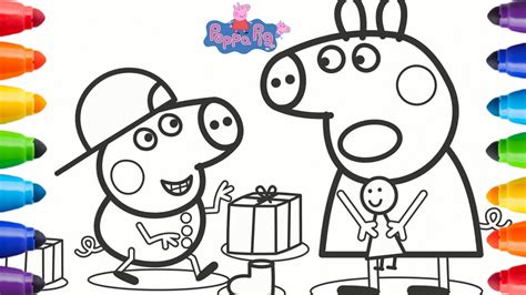 Draw And Color Peppa Pig Dessine Et Colorie Peppa Pig Dibujar Y