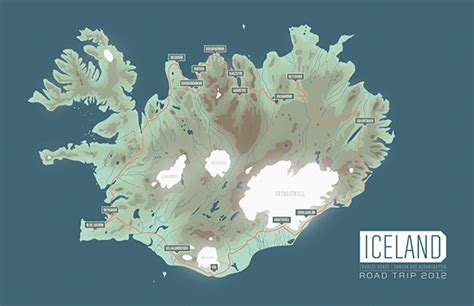 Iceland Road Trip Map on Behance