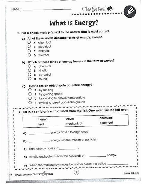 8th Grade Science Worksheets Atoms - Scienceworksheets.net