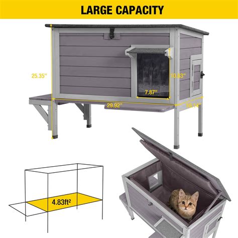 Aivituvin Insulated Outdoor Cat House Weatherproof Shelter For Winter