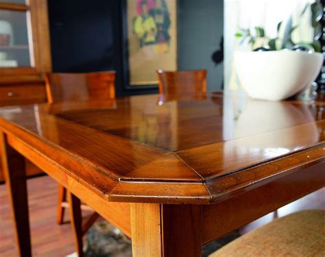 Mesa De Comedor Rectangular En Madera De Cerezo Macizo Natural Color