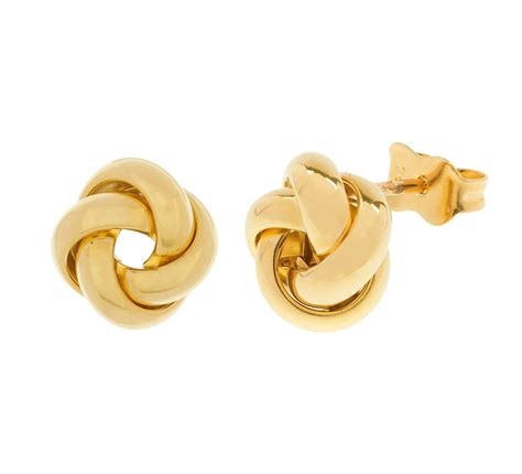 18ct Yellow Gold Knot Stud Earrings Buy Online Free And Fast Uk