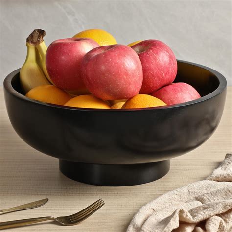 Amazon IVE Design Black Wood Fruit Bowl For Kitchen Counter 12